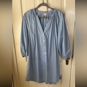 A New Day blue & white pinstriped shirt dress. Size Large